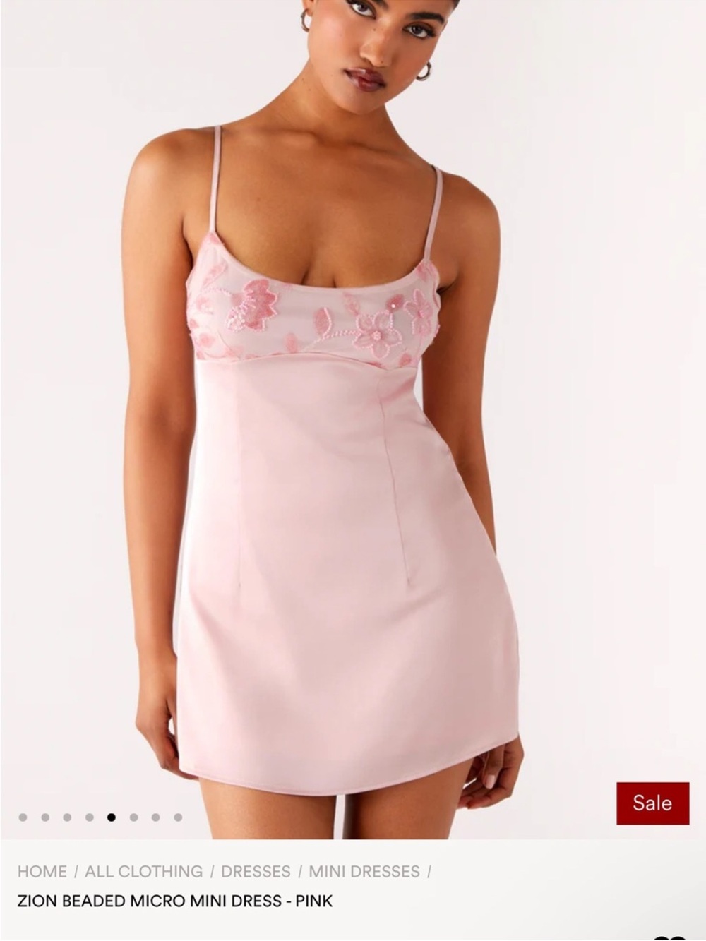 NWOT Peppermayo Pink Beaded Micro Mini Dress